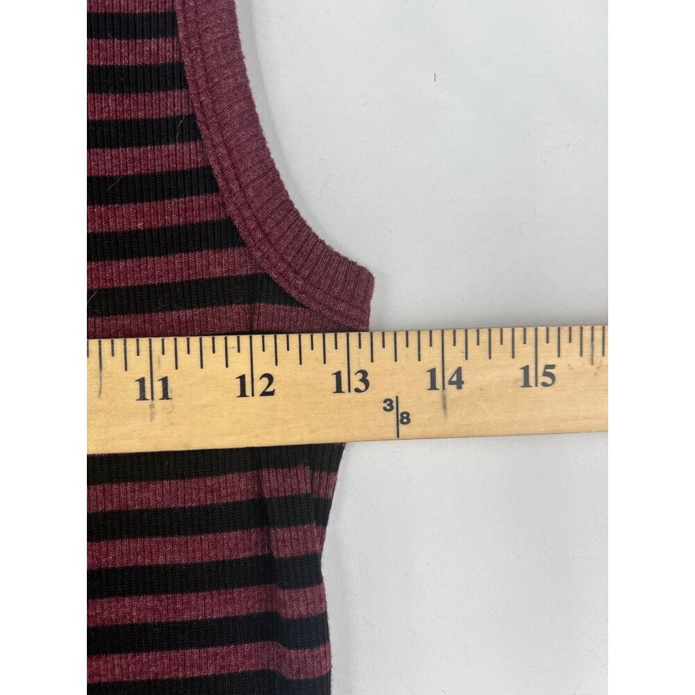 Anthropologie T.La Burgundy & Black Striped Midi Tank Dress XS - Picture 6 of 12